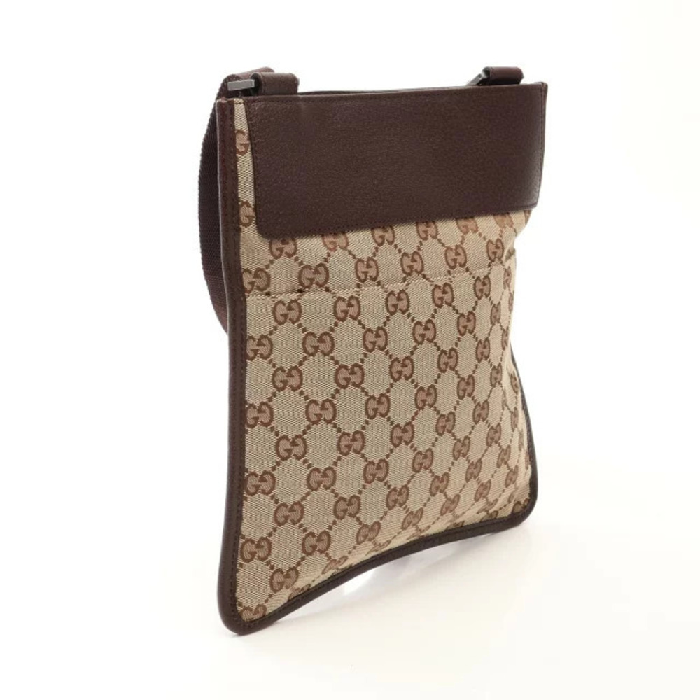 Gucci Bag Canvas Cream GG Leather Beige Brown Shoulder Tan Brown